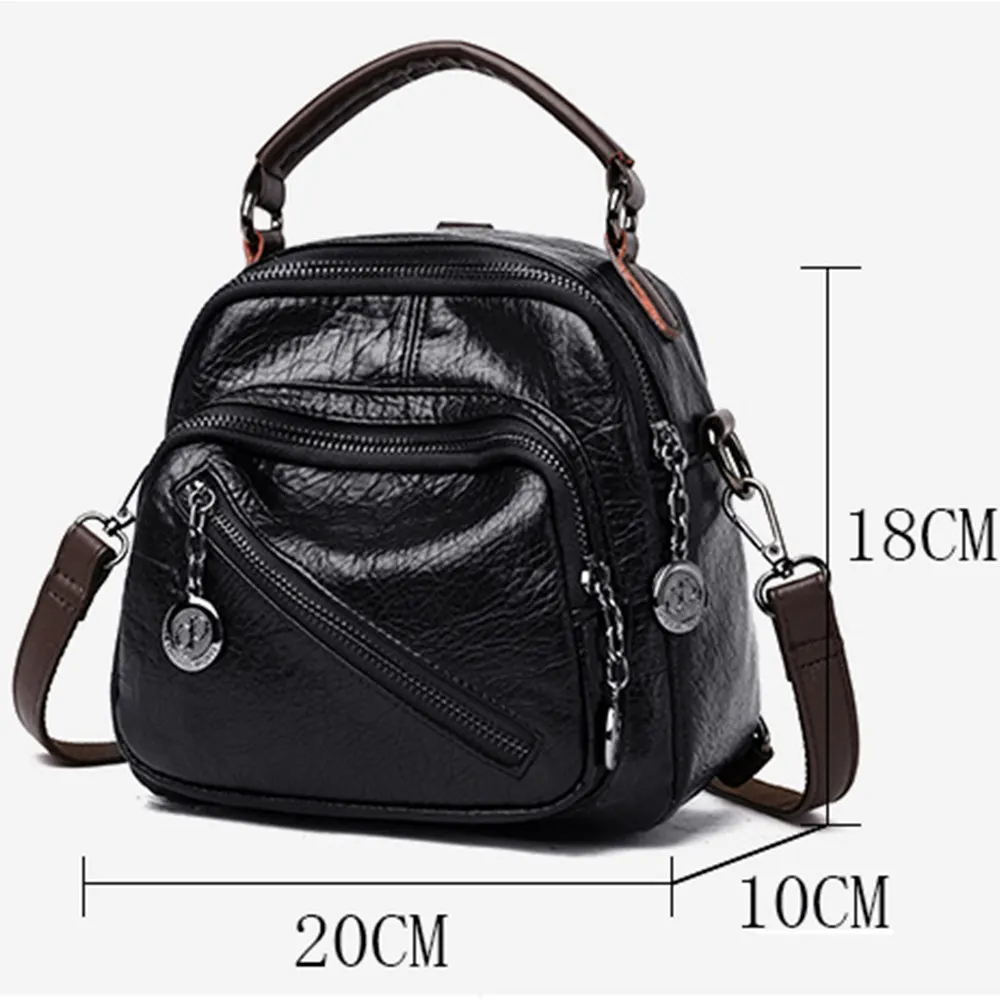  Mini Backpack Vintage Women Leather Shoulder Bag Designer High Quality Multi-Function Small Bagpack - 33059261142
