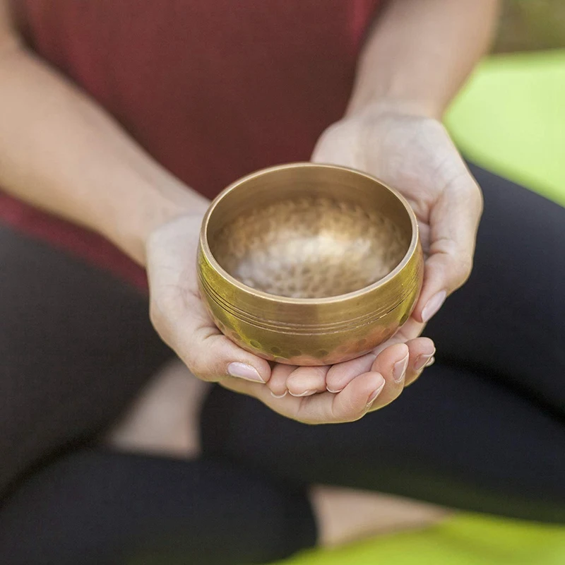 3.2 Inch Tibetan Singing Bowl Zen Meditation Yoga Meditation Bowl Wooden Stick Cushion