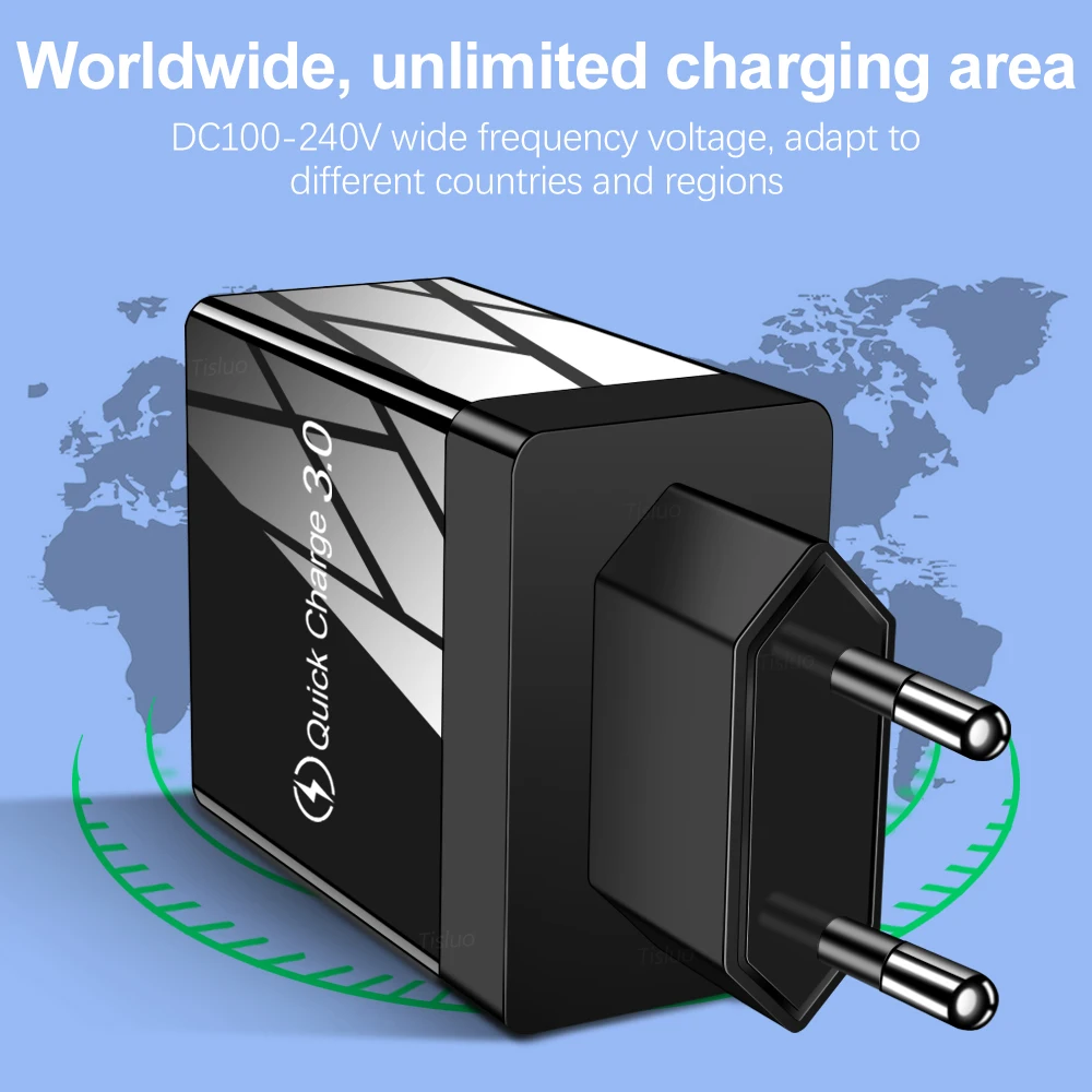 Зарядное устройство USB 3 0 для быстрой зарядки телефона адаптер iPhone Xiaomi Samsun
