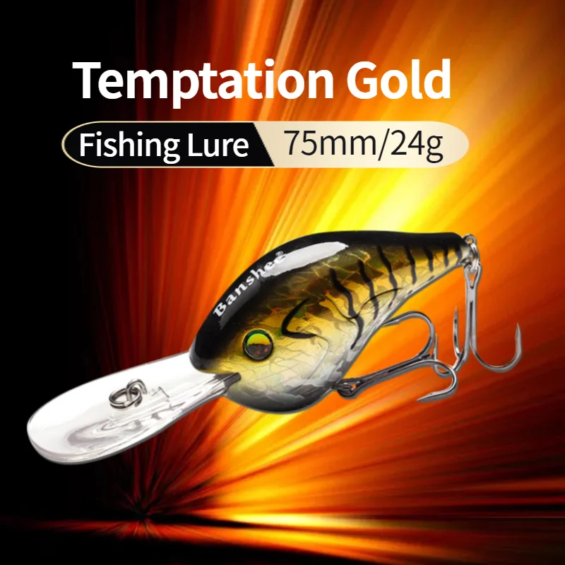 Banshee 75mm 24g Fishing Lure Floating Wobbler Fishing Deep Crankbait Cranks Rattle Artificial Bait Hard Wobbler For Trolling