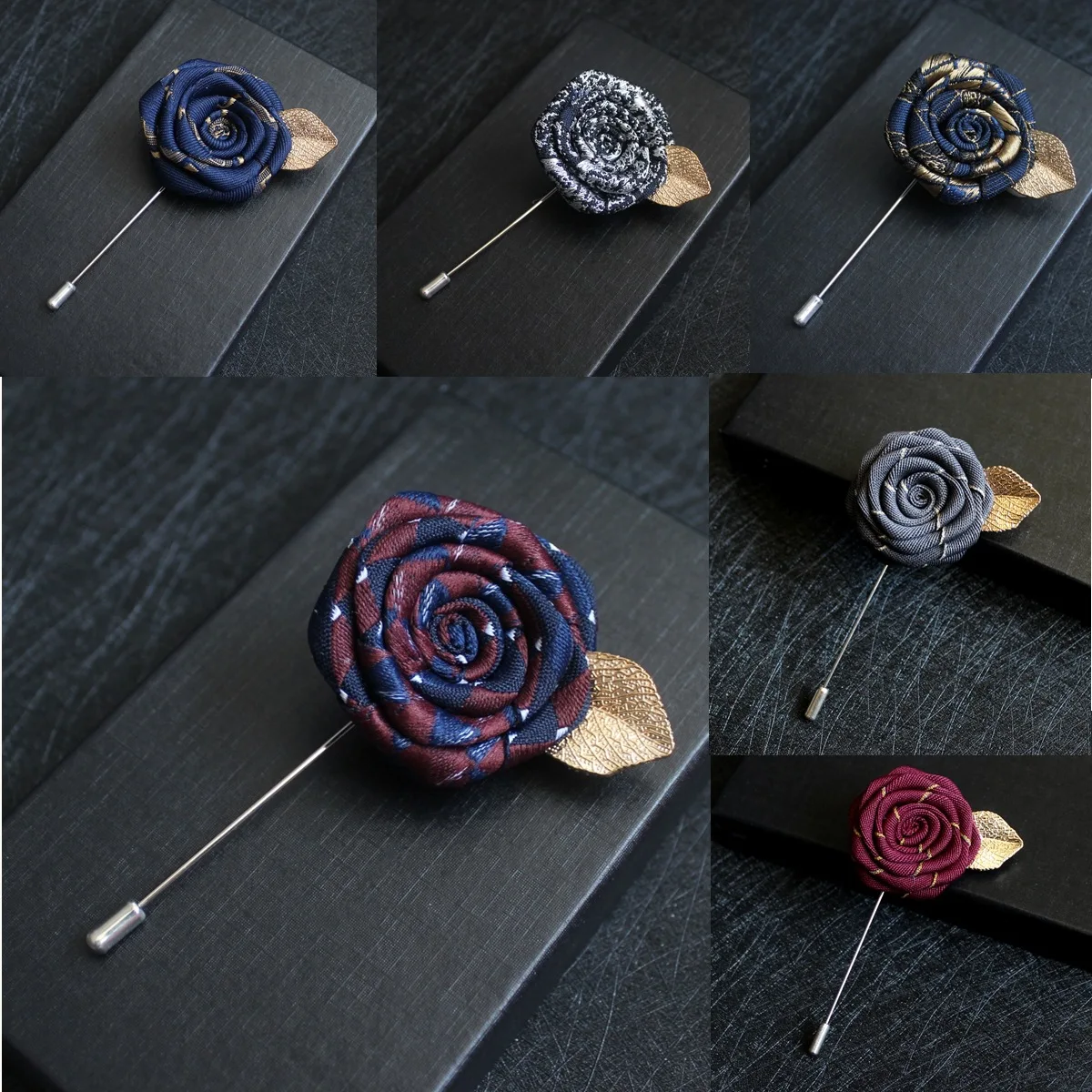 

Brooches for Men Shirt Brooch Fashion Lapel Pin Rose Petal Pins Groom Suit Brooches Pocket Chest Pin Corsage Dress Accessories