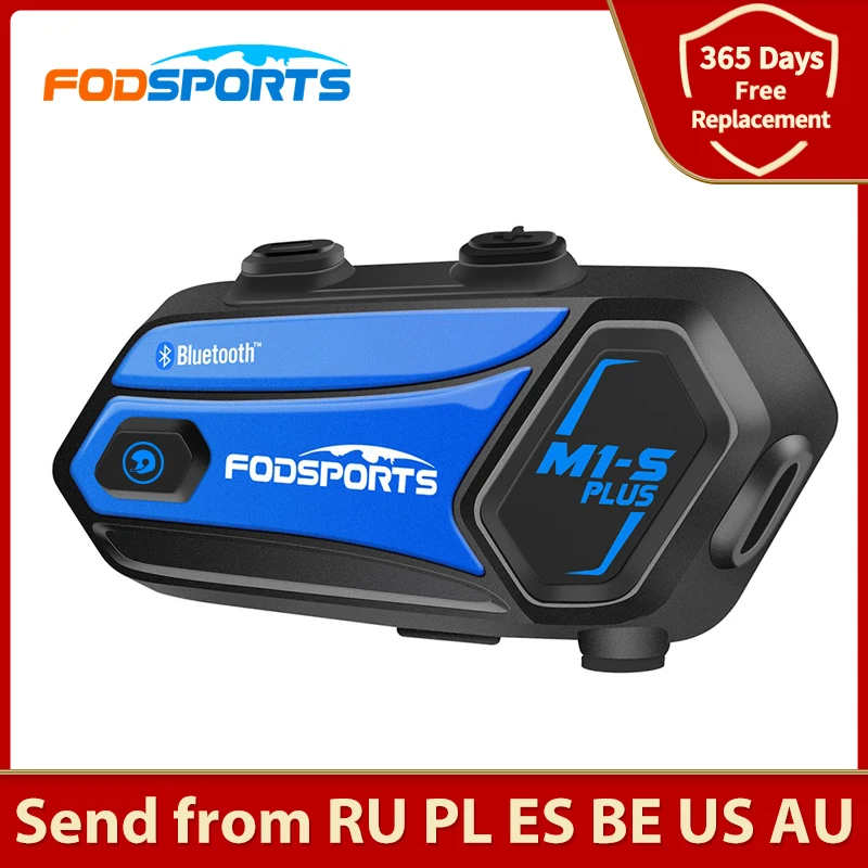 US $75.99 Fodsports M1S Plus Helmet Intercom Headset Motorcycle Bluetooth Intercom 8 Rider 2000M Interphone FM music sharing