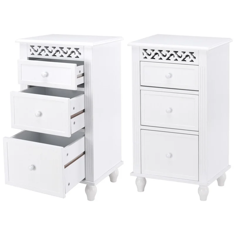 GIANTEX Modern White Bathroom Cabinet Home Furniture Wood Kitchen Collection Storage Organizer Floor Cabinet HW57016