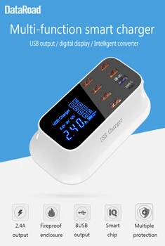 

DataRoad 8 Port USB Charger And 1Port Type-C Charge LED Display Multi USB Charging Station Mobile Phone