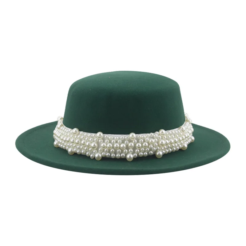 mens summer fedora hats Hats for Women Fedoras Winter Hat Felted Accessories Women's Hat Pearl Flat Top Luxury Men Caps Wedding Decorate Chapeau Femme tan fedora