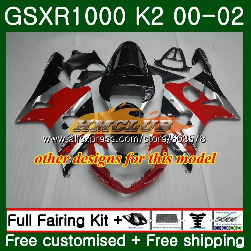 Корпус для SUZUKI GSXR-1000 GSXR 1000 GSXR1000 00 01 02 9CL. 48 GSX-R1000 00 02 K2 GSX R1000 2000 2001 2002 Горячая сине-белый обтекатель