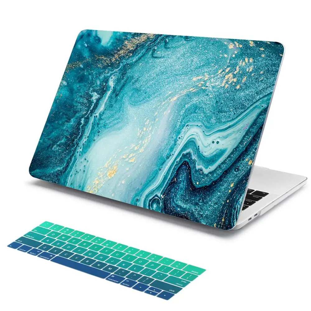 Для MacBook Pro Air retina 13 15 Touch Bar 2019 A2159 A1707 A1990 A1706 хрустальный Жесткий мраморный чехол для