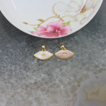

5Pcs/lot,Pink/White/ mouth shape Shell Pendants Findings,Shells Plated Gold Edgeds Jewelry Making Necklace Wholesale 9x18mm