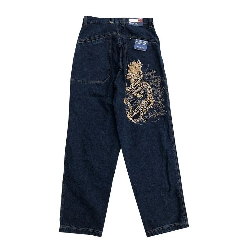 Retro Street Embroidered High Waist Jeans 2