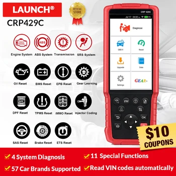 

Launch X431 CRP429C OBD2 ENG ABS SRS AT diagnostic tool Auto Code Reader Scanner support 11 reset service pk CRP129 crp123