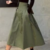 shintimes Skirts Womens Korean Fashion Solid Color Big Swing Ladies Skirt Long Skirt 2022 Autumn Wild High Waist Bow Slim Skirts ► Photo 3/6
