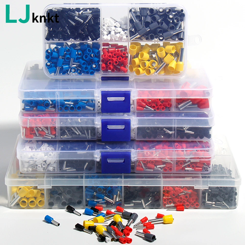 

Crimping Insulated Tube Terminals Set Wiring Connector cable end e0508 e7508 e1008 e1508 e2508 electric engarce wire terminator