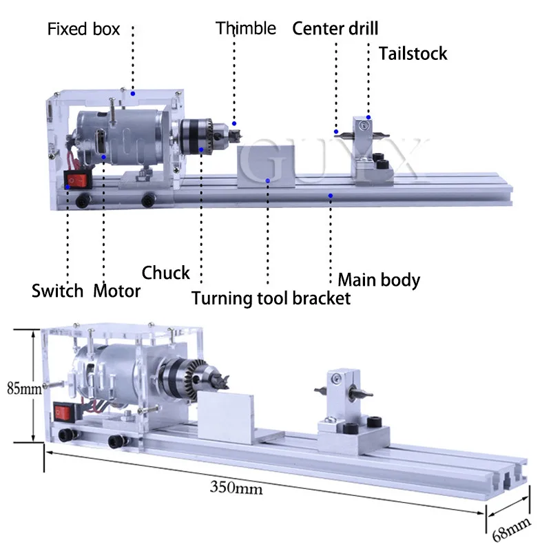 Small Miniature Beads Metal Wood Lathes Polished Cutting Beads Mini DIY Woodworking Lathes