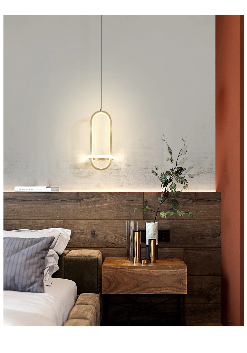 Minimalist Led Pendant Lamp Restaurant Bar Creative Droplight Bedroom Bedside Home Decoration Chandelier Hanging Light Fixture hanging lights for kitchen