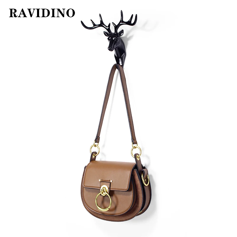 Goede 2019 Hot Koop Vrouwelijke Handtassen Hoge Kwaliteit Echt Leer Vrouwen Schoudertas Metalen Ring Designer Dames Kleine Crossbody Tas