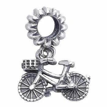 

Authentic 925 Sterling Silver Bead Charm Vintage Bicycle Dangle Pendant Beads Fit Women Pandora Bracelet Bangle Jewelry