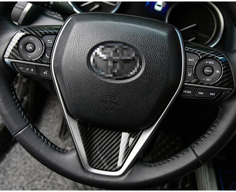 Автомобильные аксессуары, декоративная накладка на руль, подходит для Toyota Camry, матовое серебро/углеродное волокно/красный