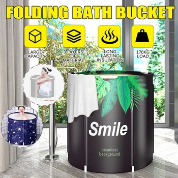 

Folding Bathtub Portable Bath Bucket Foldable Large Adult Tub Baby Swimming Pool Insulation Family Bathroom SPA Sauna Bath Tub