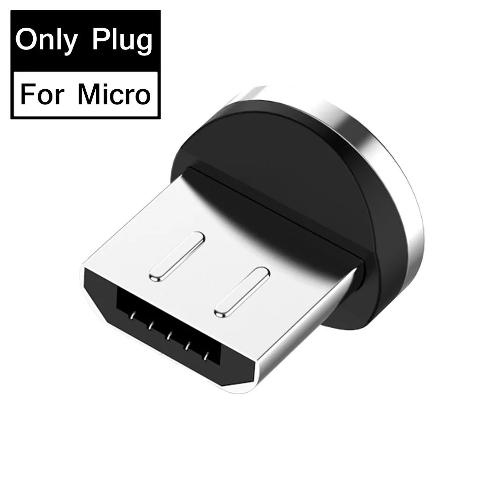 Only Micro Plug Магнитный USB кабель type C зарядный кабель Магнит Micro USB зарядное устройство Шнур для iPhone XR samsung S9 светодиодный кабель для мобильного телефона USB C - Цвет: Only Micro Plug