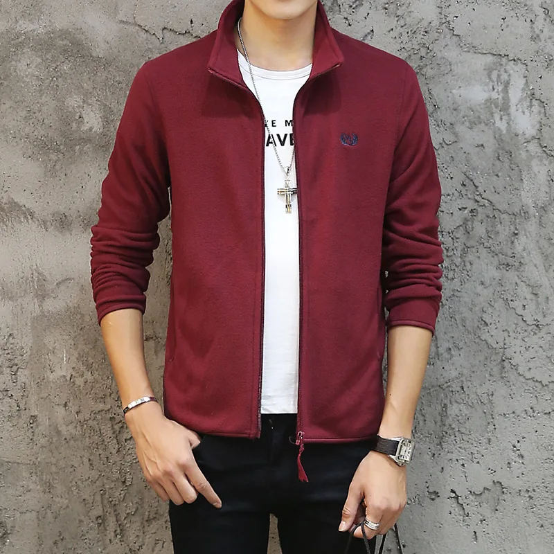 

Men Single Layer Jacket-Style Solid Color Coat Soft And Comfortable Tops