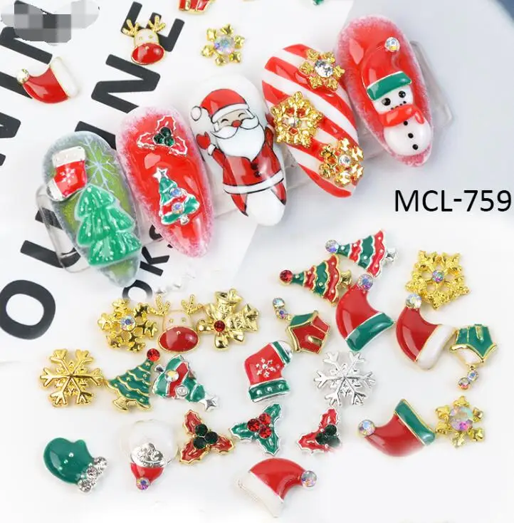 

Christmas Collection 3D Nail Bead Crystal Charm 1Jar Mixed-size Nail Caviar Charms Nail Tip Christmas Accessory Charm Rhinestone