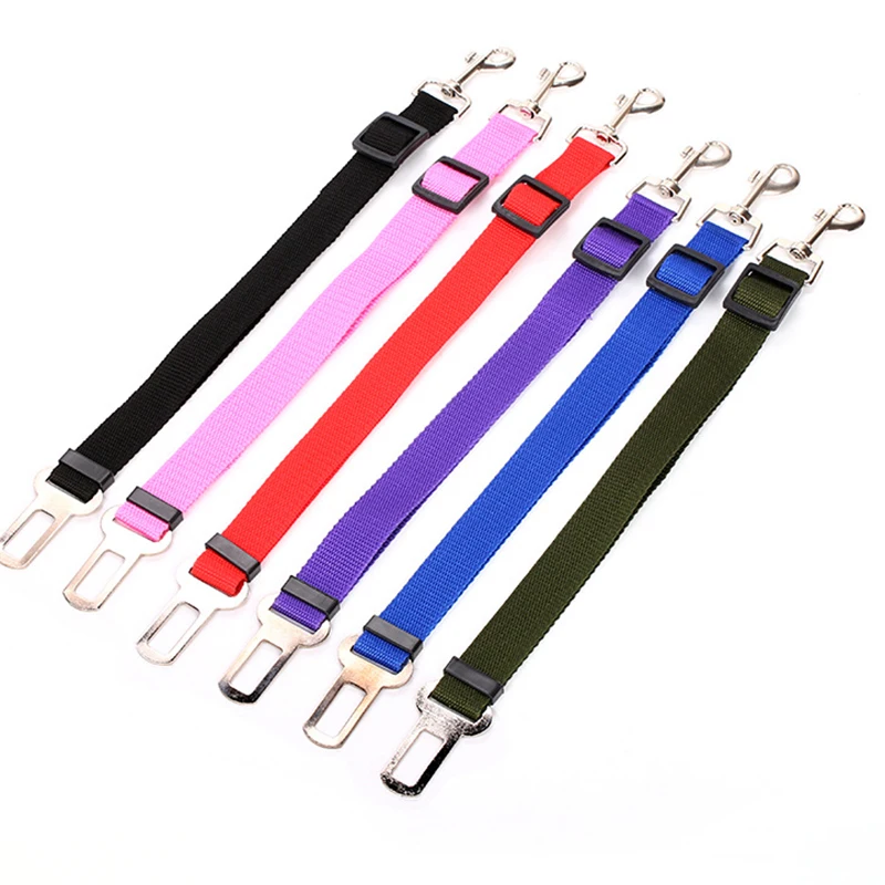 

1PCS Pets Puppy Seat Lead Leash Nylon Dog Harness Seatbelt Pet Supplies Travel Clip Adjustable Pet Dog Safety Seat Belt Leads