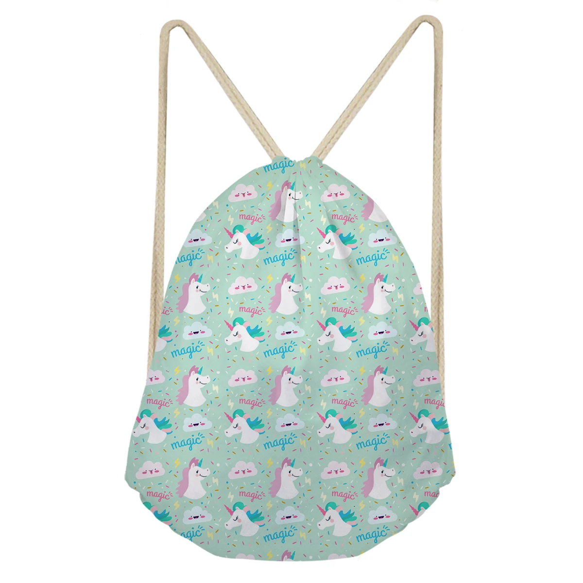 

Backpacks Unicorn Cartoon Drawstring Bag Double Rope Waterproof Drawstring Bag Backpack Lady Backpack For Young Tote Storage Bag