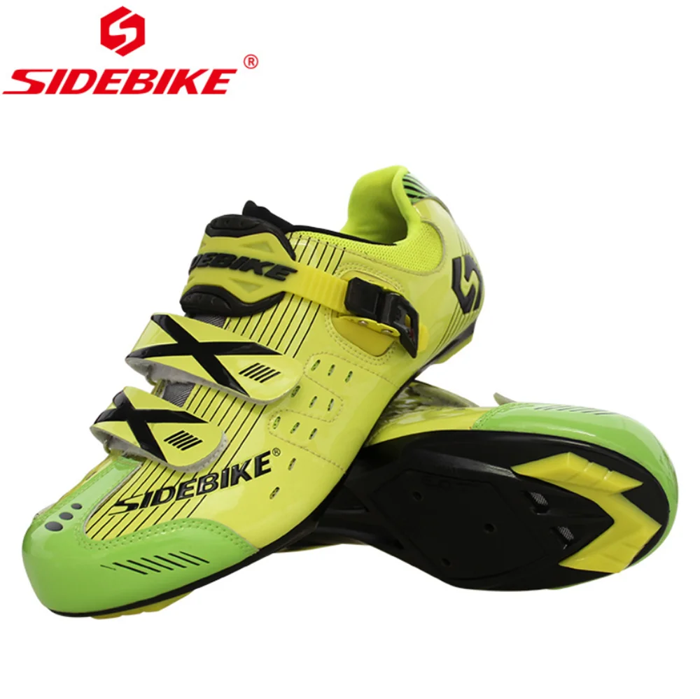 Sidebike/велосипедная обувь для шоссейного велосипеда, износостойкая, противоскользящая, дышащая, для спорта на открытом воздухе, мужская, велосипедная обувь с замком - Цвет: yellow green