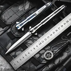 EDC couteau de poche Portable pliant en acier 9CR18MOV, outil d'auto défense, ouverture rapide tranchant pour la chasse en plein air et le sauvetage 