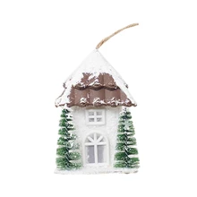 Рождественский Снежный кулон в виде домика Рождественский деревянный домик креативный пластиковый светильник с орнаментом для отеля Свадебный ночной Светильник