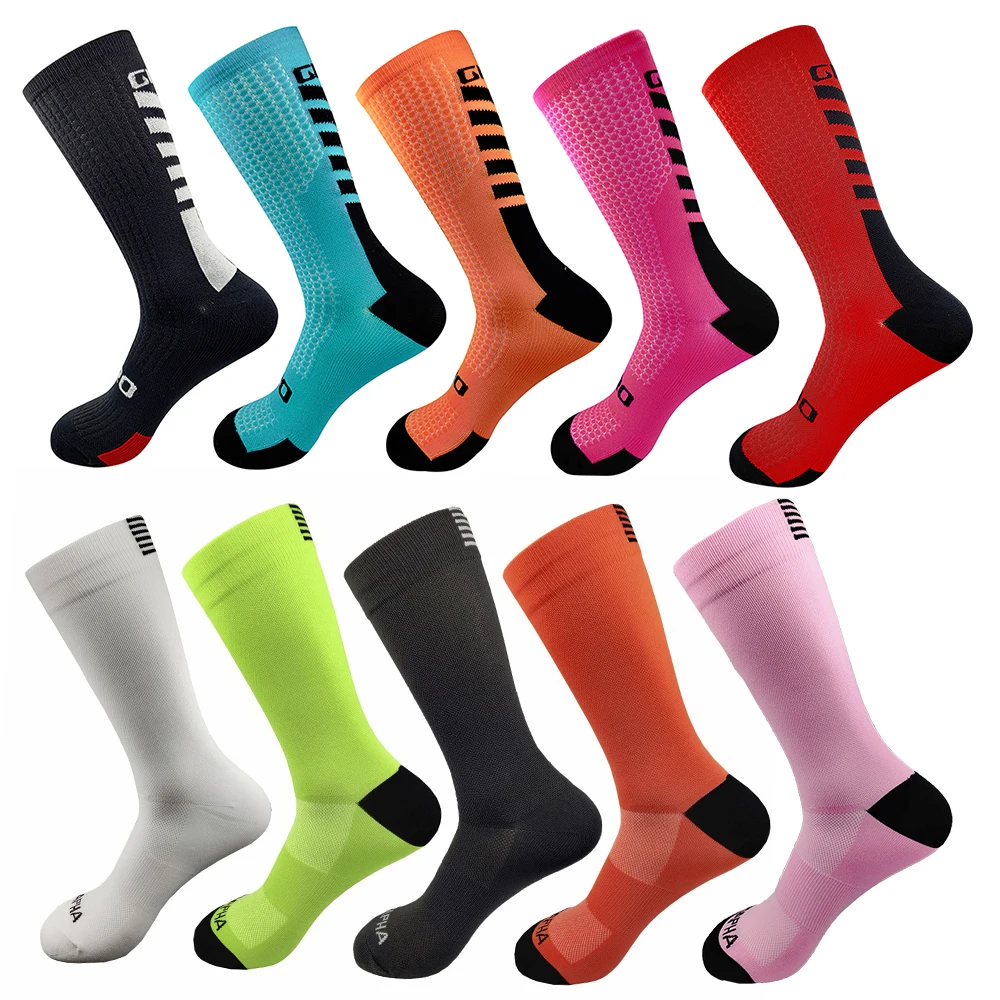 Calcetines de deporte transpirables para hombre y mujer, medias profesionales de marca, para exteriores, para ciclismo y bicicleta, para correr