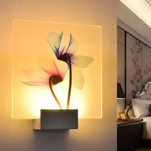 Простой светильник для гостиной, украшение для отеля, Светильник Стрекоза, цветок лотоса, напечатанный настенный светильник, белый/теплый белый