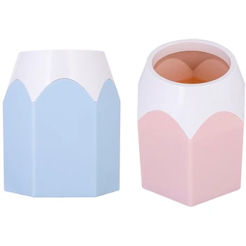 

2 Pcs Student Exquisite Big Pencil Head Plastic Pen Holder Cute Cartoon Creative Pen Holder