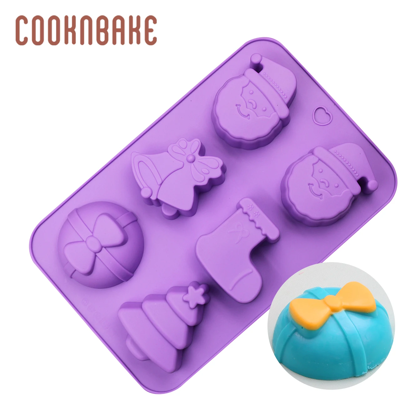COOKNBAKE Рождественская форма для торта силиконовые формы конфет шоколада Санты