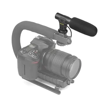 Besegad DSLR Камера микрофон с установки вспышки «Горячий башмак» для интервью видео Запись совещание интервью вспомогательных приспособлений для фотосъемки
