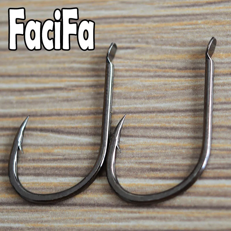 50 pcs Non-barb barbless Circle Carp Fishing Hooks with Hole Size 2 4 6 8  10 12 fishhook Single Hook