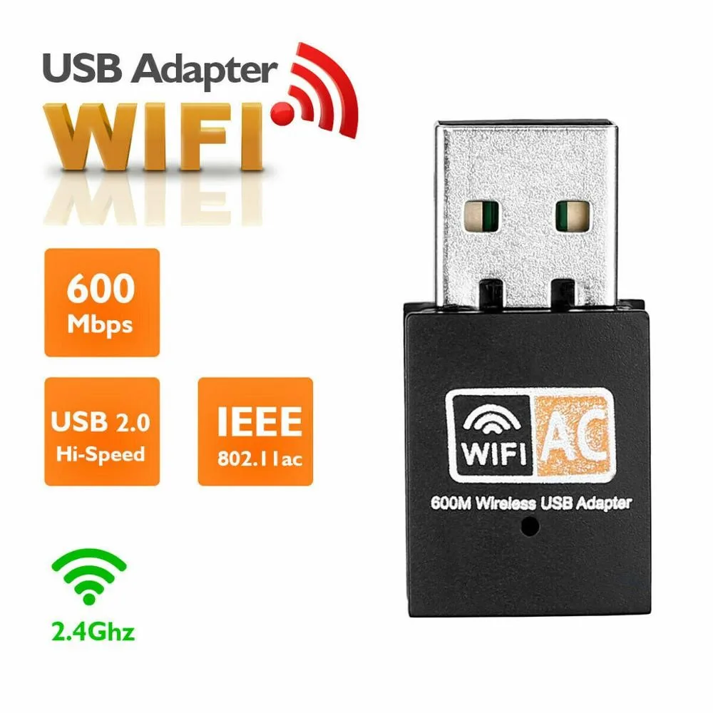 Tonbux беспроводной USB WiFi адаптер 600 Мбит/с двухдиапазонный USB WiFi ключ беспроводной LAN адаптер 802.11ac/a/b 2,4 ГГц