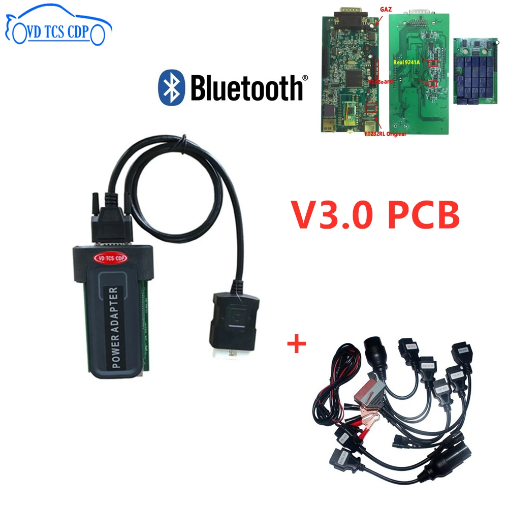 

DHL Free ship! Black vd tcs cdp pro with bluetooth 2016.R0 keygen Scanner tool for autocomes OBD2 cars trucks +8pcs car cables