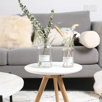 

Transparent Glass Vase Short-stemmed Pampas Nordic Home Decoration Dried Flowers Wholesale