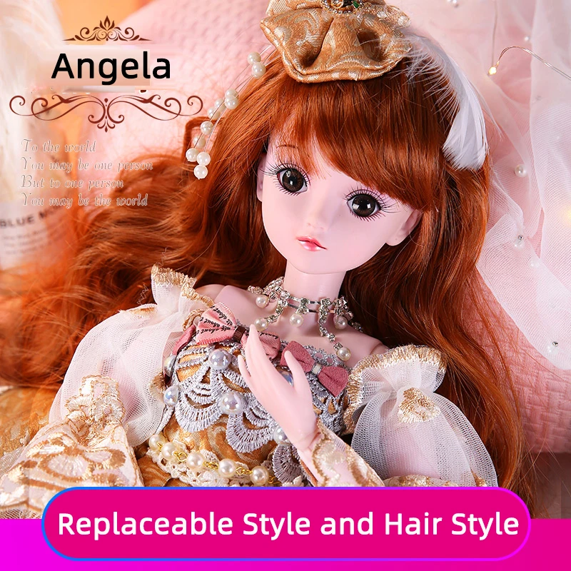 

BJD SD doll 19 ball joint doll custom doll joint 60cm dress simulation wedding dress Princess Doll suit girl toy