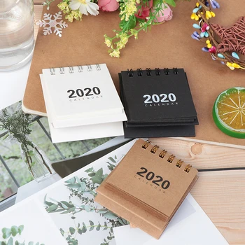 

Hot 1Pc 2020 Cute Mini simple Desk Coil Calendar Cartoon Mini Table Calendars DIY Memo Pad planner Schedules school supplies