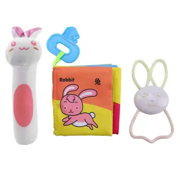 

Cloth Baby Learning Cognition Book BB Stick Develop Children Thinking Creativity Teething Ring Set Intelligence Toy