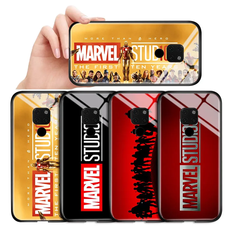 Для Huawei Nova 2 Plus 2s 3 3i 3e 4 P Smart классический Marvel Studio логотип глянцевый чехол