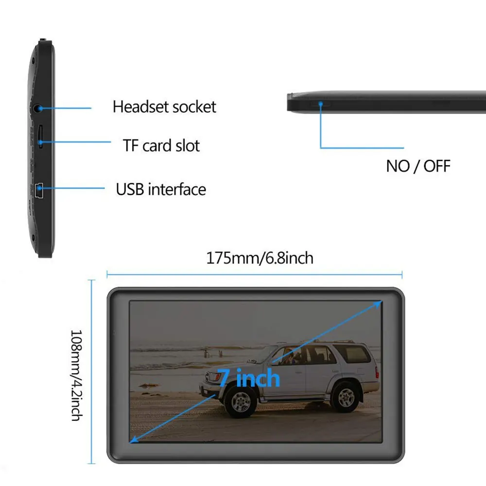  Vehemo ABS 7 Inch HD GPS Navigator GPS Navigator System Richtungen Fahrer Warnt Direkten Zugang Uni