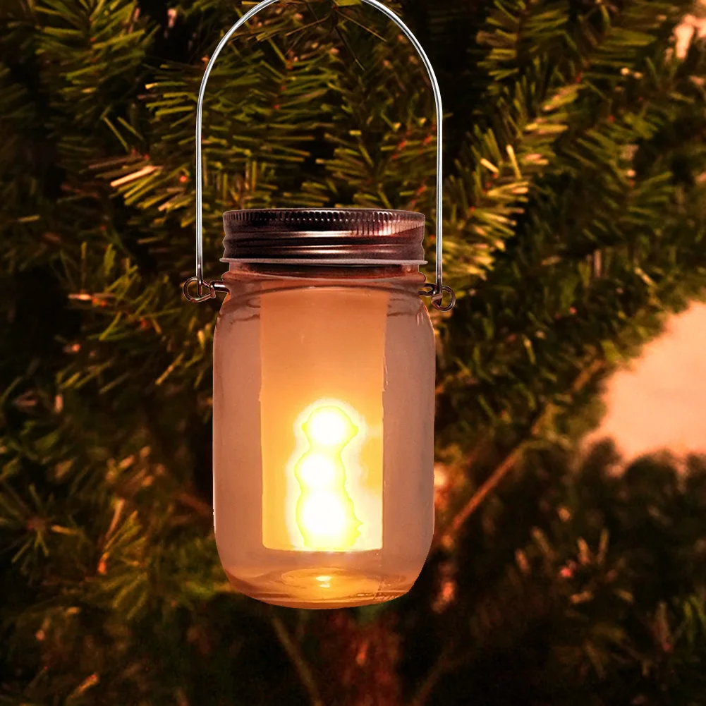 Mason Jar Lid солнечный светильник s LED Солнечный пламенный мерцающий наружный садовое