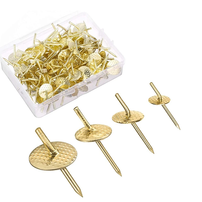 

50 PCS Picture Hangers with Different Sizes,Iron Alloy Nail Hooks Photo Picture Frame Hangers Picture Hanging Kit