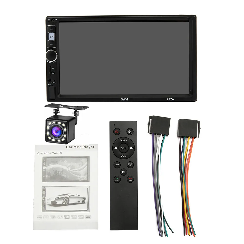 Автомагнитола Bluetooth громкой связи MP5 плеер 2 Din Mirrorlink аудио обратное изображение поддержка камеры заднего вида стерео - Цвет: 12 led cam