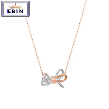 

ERIN High quality SWA exquisite romantic bow crystal gorgeous Charm Necklace