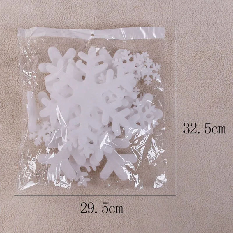 18pcs/set Exquisite Fake Snowflake Foam Snowflakes Glass Window Decoration Christmas Frozen Party Supplies Snow Decoration