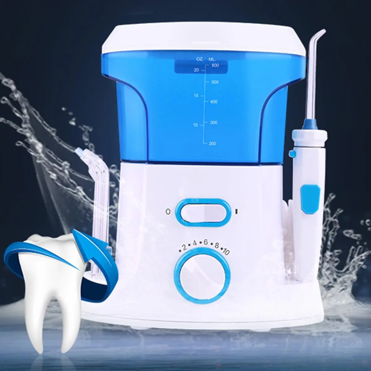 Домашний водный стоматологический Flosser Водонепроницаемый Электрический ирригатор полости рта уход за зубами Flosser водяная зубная щетка с 7 наконечниками 600 мл